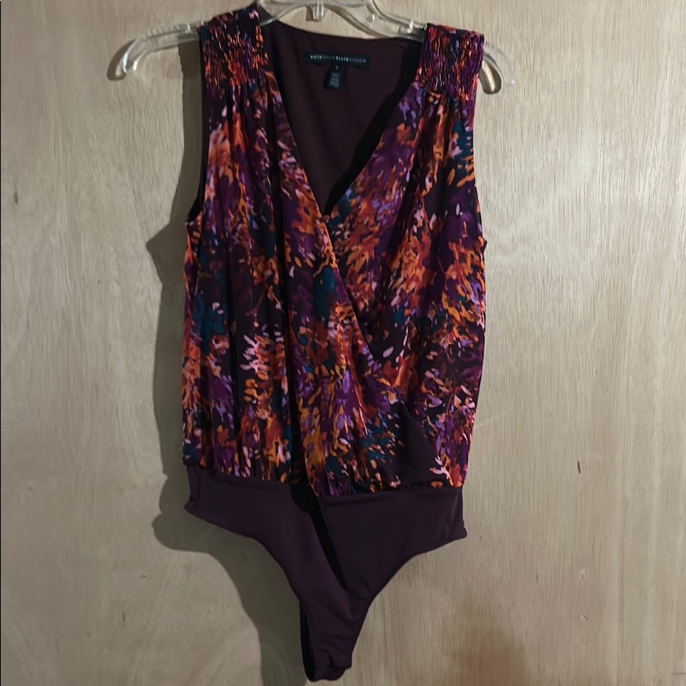 White House Black Market Deep Red Bodysuit